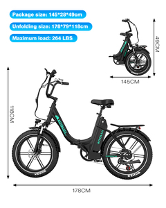 Bicicleta Eléctrica Plegable KL6S con Neumáticos Anchos, 500W, 48V, 120km de Autonomía, Doble Batería, para Adultos, Disponible en Almacén de la UE - Product Image 5
