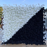 A06 Mur de fleurs personnalisé 5D 3D blanc enroulable tissu fleur mur mariage décor soie artificielle Rose fleur panneau toile de fond fleur mur