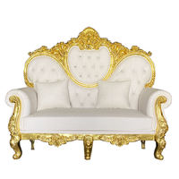 Chaises de trône dorées à dossier haut pour roi et reine, chaises de mariage royales de luxe moins chères pour le marié et la mariée