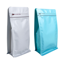 Sacs d'emballage en grains de café biodégradables Bio Pla 250g 500g 1kg sac de poche à café à fond plat avec sac d'emballage en gros Valve