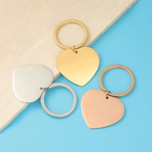 Mirror <b>Polished</b> Heart Keychain Sweet Silver Stainless Steel Blanks Key Chains for <b>Car</b> Key Pendant Women Man Jewelry Friend Gifts - Product Image 5