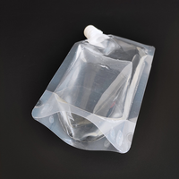 Sac liquide biodégradable à bec verseur réutilisable / Pochette à bec verseur de 250 ml / Pochette à eau transparente à fond plat