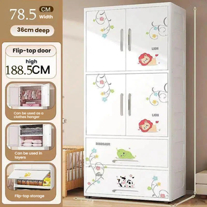 <span class=keywords><strong>Armoire</strong></span> de rangement pour bébé à 4 niveaux, en plastique, grande capacité, durable, pour vêtements, <span class=keywords><strong>armoire</strong></span> à tiroirs - Product Image 4