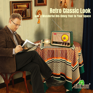 Eletree Xách Tay Retro Quay Điều Chỉnh Quay Quay Quay Không Dây <span class=keywords><strong>Streaming</strong></span> Stereo AM FM SW Đài Phát Thanh Với U Đĩa/TF Thẻ/AUX Âm Nhạc Máy Nghe Nhạc - Product Image 6