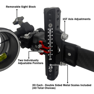 Archery Compound Bow 1 Pin Sight 41 Sight Head, Carbon Fiber Adjustable Sight Rod, Hunting &amp; Target <strong>Shooting</strong> + Metal Scale - Product Image 2