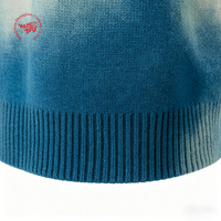 Pull en tricot bleu délavé pour homme, style streetwear, imprimé graphique abstrait, coupe oversize, style techwear