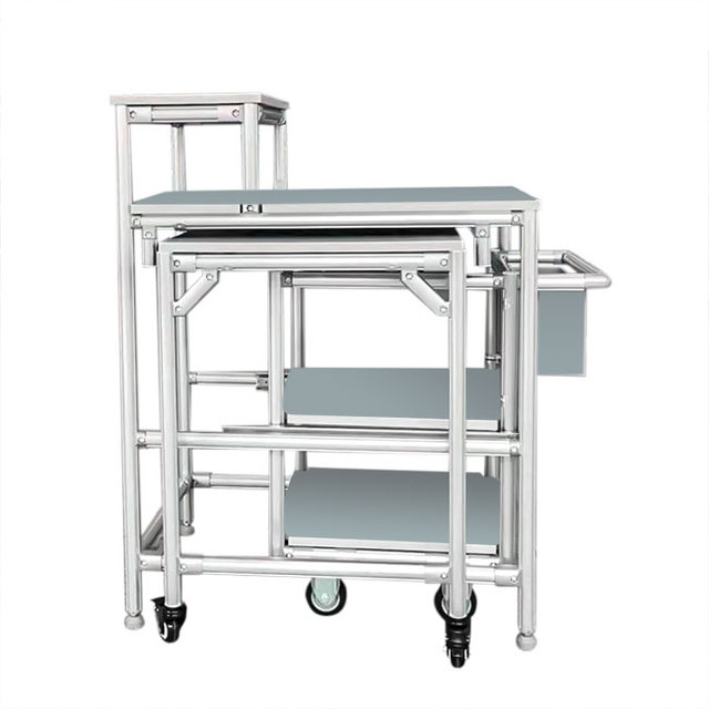 Cost Effective Rack System Hand Trolley Pipe Rack Lean Pipe Assemble Cart KAIZEN KARAKURI Workbench Table for Industrial Plant