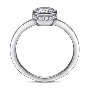 Bague de fiançailles en argent sterling plaqué rhodium pour femme Sun Star, cadeau de mariage, bijoux empilables tendance - Product Image 2