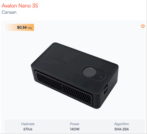 Hot Bán Canaan Avalon Nano 3S 6ths 140W Crypto SHA256 Nhà Bitcoin Máy Khai Thác Mỏ Asic Thợ Mỏ Tiếng Ồn Thấp BTC Đồng Xu Hiệu Quả - Product Image 4