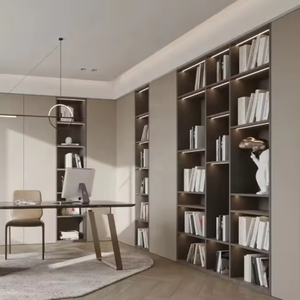 Estantería de grano de madera natural, estantería de almacenamiento de libros de 6 niveles, estanterías de madera, estanterías grandes, sala de estudio, sala de estar, Oficina - Product Image 4