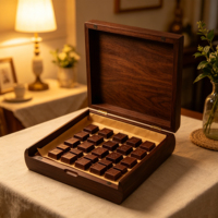 Boîte en bois MDF carrée verrouillable à bords incurvés, avec couvercle ajouré arabe, gravée au laser, personnalisable, pour chocolats et fruits secs – Vente en gros