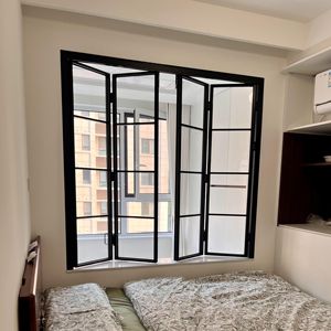 Fenêtre en aluminium et <span class=keywords><strong>PVC</strong></span> pliable horizontale économique avec isolation phonique et thermique pour cuisine et hôtel - Product Image 3