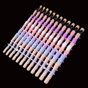 240 faux ongles de couleurs assorties en ABS, forme ballerine longue carrée, en gel souple à presser - Product Image 5