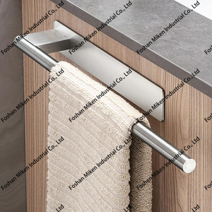 Toallero individual de acero adhesivo, toallero de pared para baño, Agujero no perforado, toallero de acero inoxidable, toallero de baño - Product Image 5