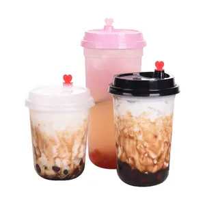 New Design Disposable U shape 16oz 12oz 24oz Clear Drink Juice Milk Soda Beer Beverage PP bubble tea plastic cups