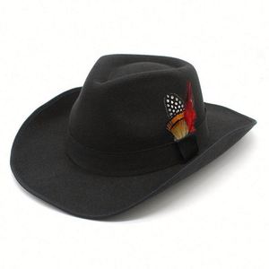 Nouveauté 2023 : Chapeau de cowboy décoré de plumes et de ruban, polyvalent pour les occasions décontractées, les fêtes en plein air et les voyages - Product Image 2