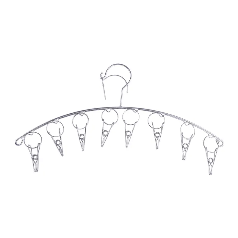 Hot selling Stainless Steel Silver Bags Towel Metal Hanger Clips Round Hangers For Drying Hanging Scarves Socks Cloth