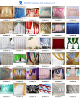 Luckygoods BY240045 Rideau de fond en mousseline blanc or en gros, draperies de scène de mariage de luxe pour la location d'événements et l'utilisation commerciale