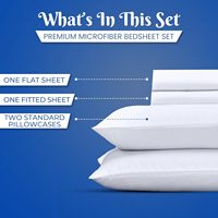 Ensemble de draps de lit 4 pièces en microfibre brossée de luxe avec poches profondes pour hôtel