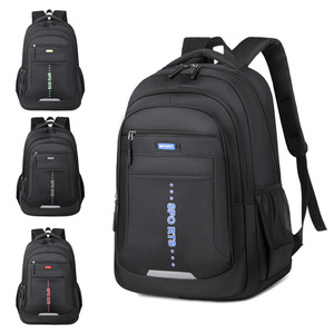 Large Capacity Laptop <b>Backpack</b> For Men Business Travel Oxford Cloth Shoulder Bag <b>With</b> Laptop <b>Compartment</b> Solid Color - Product Image 1