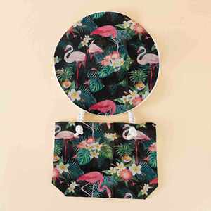 Conjunto de Bolso de Lona y Sombrero de Playa de Dos Piezas, Estilo Europeo y Americano, Bolso de Compras Simple y Moderno, Sombrero Informal - Product Image 6