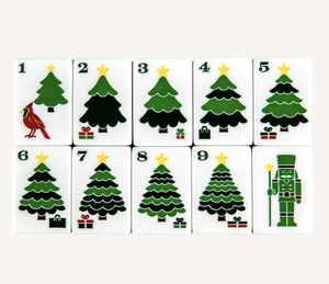 Ensemble de Mahjong Holly Jolly Holiday sur le thème de Noël, tuiles en acrylique de luxe, jeu de divertissement, ensemble cadeau, Mahjong de Noël - Product Image 1