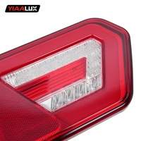 Feu arrière LED hexagonal pour remorque, feu stop, clignotant, marche arrière, lentille rouge pour semi-remorque, remorque de fret, camion benne