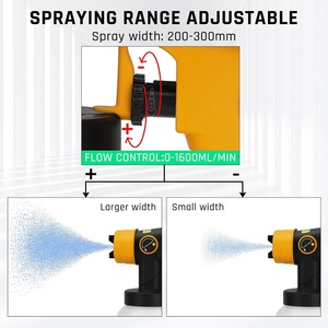 Pulvérisateur de peinture sans fil compatible avec la batterie Dewat 20V, pulvérisateur de peinture sans balais avec 4 buses pour la peinture de clôtures et de chaises en DIY - Product Image 3