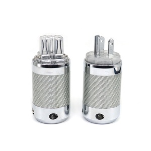 แจ็คไฟฟ้า XSSH รุ่นไฮเอนด์ เวอร์ชั่นอเมริกา คาร์บอนไฟเบอร์ ชุบโรเดียม DIY HIFI ปลั๊กไฟอุตสาหกรรม 3 ขา ขั้วต่อ IEC ฟิวส์ 15A - Product Image 1