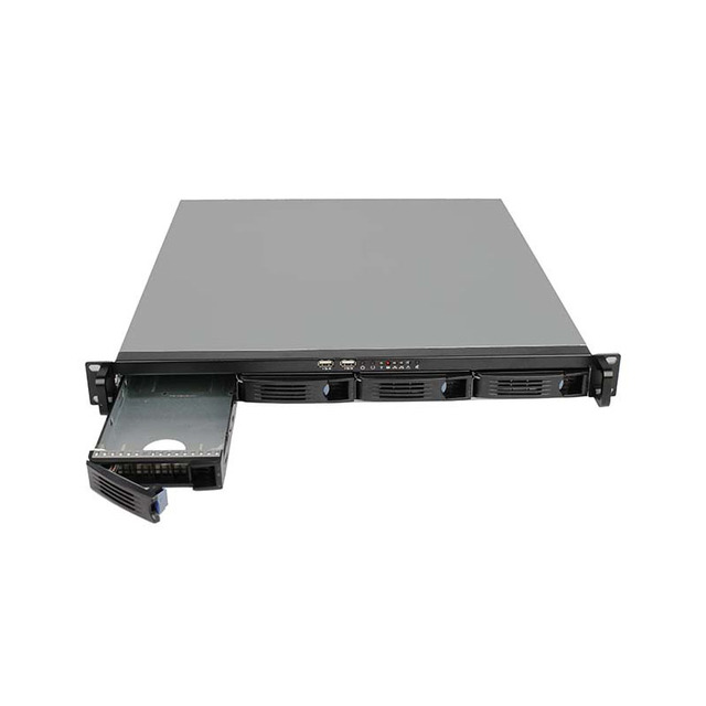 ODM OEM Factory Supply 1U 480mm 4Bay Hot Swap Server Case With SATA Rackplane ITX Server Chassis