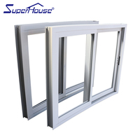 Arch Curved Thermal Break Aluminio Calor Soak Aislado Tinte de color templado Sliding Stay Windows
