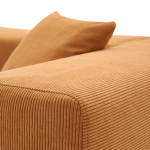Compressed Fabric <b>Sofa</b> L-Shaped Orange-Yellow <b>Sponge</b> Filling Combination Living Room Furniture - Product Image 1