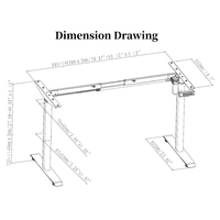 2SCAF2 Cadre de bureau assis-debout intelligent réglable électriquement, table de bureau à hauteur réglable avec colonne de levage de forme ovale