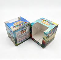 Boîte d'emballage de jouets en carton imprimée sur mesure, pliable, avec fenêtre transparente en PVC, boîte cadeau