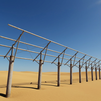 Sistema de Montaje de Paneles Solares en Poste, Estructura de Soporte a Tierra Galvanizada por Inmersión en Caliente