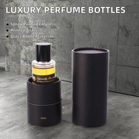 Flacon de parfum de luxe OEM 30ml 50ml, flacon en verre vide personnalisé, style classique, flacons cylindriques personnalisés pour parfum et diffuseur