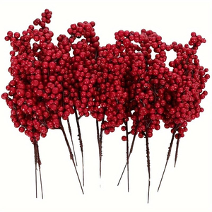Guirnalda Navideña Ecológica de Bayas Rojas de Plástico Personalizada, Decoración Colgante para Interiores con Sentimiento Americano - Product Image 1