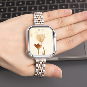 Bracelet en chaîne métallique élégant Upro pour Apple Watch Series 10 9 8 SE, bracelet fin en acier inoxydable à 7 maillons pour femmes, 41 45 46 mm - Product Image 6