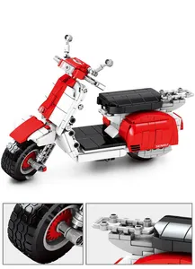Moc Assembler Modèle Classique Pédale Scooter Moto Vespas Briques Jouets Collection pour Enfants Cadeaux Blocs de Construction Ensembles - Product Image 6
