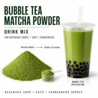 Mélange de poudre de matcha pour bubble tea, idéal pour les commerces de boissons, cafés et services de restauration