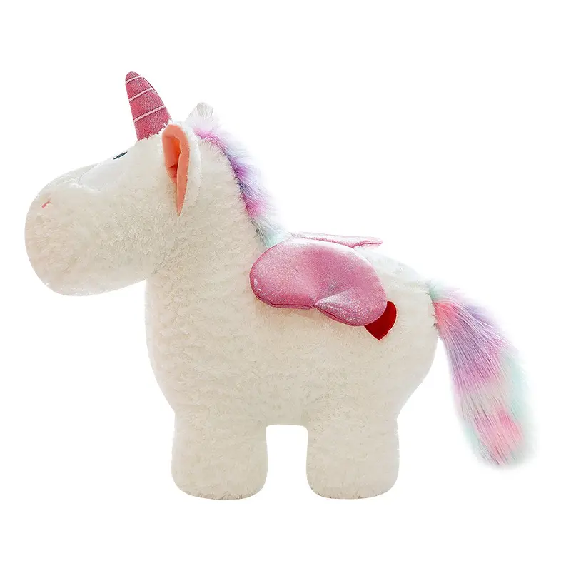 Grosir malaikat Unicorn lucu cinta Pegasus kustom boneka hewan mainan mewah boneka anak perempuan bantal tidur boneka kepiting untuk hadiah anak-anak