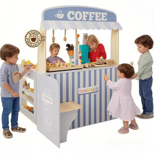 Ensemble <span class=keywords><strong>de</strong></span> <span class=keywords><strong>jeu</strong></span> en bois 2-en-1 Mini Coffee Shop Kitchen DIY Baby <span class=keywords><strong>Role</strong></span>-Playing Cooking Toy Paradise for Girls Boxed Small Shop - Product Image 1