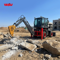 Harga Pabrik Murah CE Mini Traktor Kebun Roda Empat  Excavator Bucket/Tiller Micro Digger Bagger Engine Core Backhoe Loader