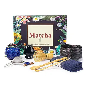 Bambus-Caja de regalo, juego de Matcha de bambú con Logo personalizado, marrón, japonés, 100