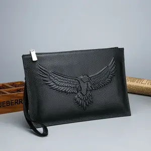 Omaska Aangepaste Nieuwe Handtas Tas Mannen Embossing Koe Lederen Portemonnee Clutch Bag