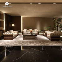 Ensemble de canapés Chesterfield de l'usine de Foshan, mobilier de salon moderne et luxueux, ensemble de table basse pour villa et hôtel