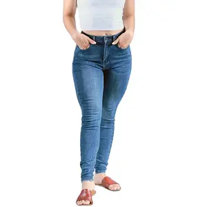 Hot selling Casual Jeans Denim Pants Vintage Women Plus Size High Waist Casual Pants Fashion Slim Jeans