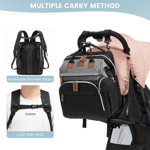 Échantillon gratuit : Sacs à langer de voyage tendance avec matelas à langer et étui pour sucette, sacs à langer multifonctionnels pour bébé en gros - Product Image 5