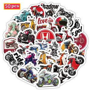 Étiquette autocollante en vinyle de <span class=keywords><strong>moto</strong></span> de dessin animé imprimée sur mesure Emballage écologique imperméable à l'eau Impression de découpe Vernis mat - Product Image 4