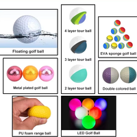 Balle de golf professionnelle à lumière douce, durable, LED, lumineuse et colorée